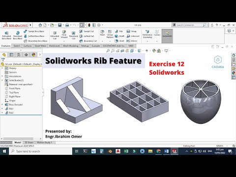 Solidworks Rib Feature-How to create ribs in solidworks-Create complex ribs in solidworks-CADable