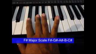 online piano lesson 11: f# or gb major scale & chord