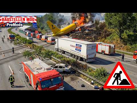 ETS2 Flugunfall auf der Autobahn - Baustellen Mod PRO [3164] EURO TRUCK SIMULATOR 2