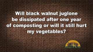 Q&A – Will black walnut juglone dissipate after a year of composting?