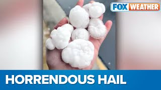 Huge Hailstones Fall In Chicago Suburb During Severe Storms