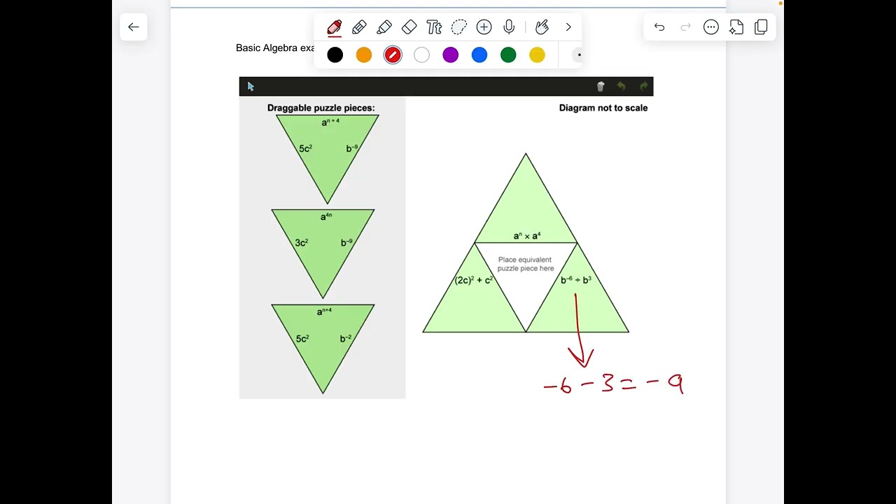 MYP e-assessment basic algebra part 2 exam question standard and extended