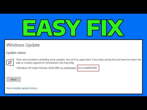 How To Fix Windows Update Error 0x80070005