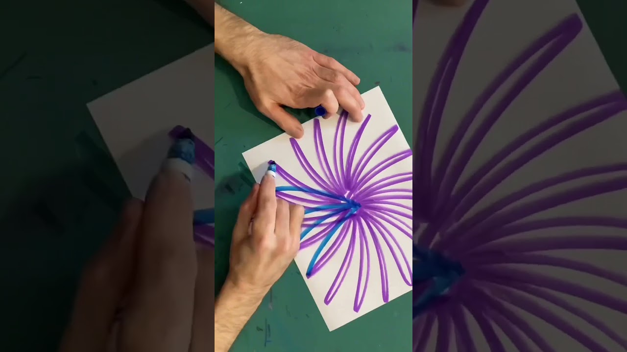 Incredible!!⭐️Marker Art Challenge Drawing💙💜💙💜💙