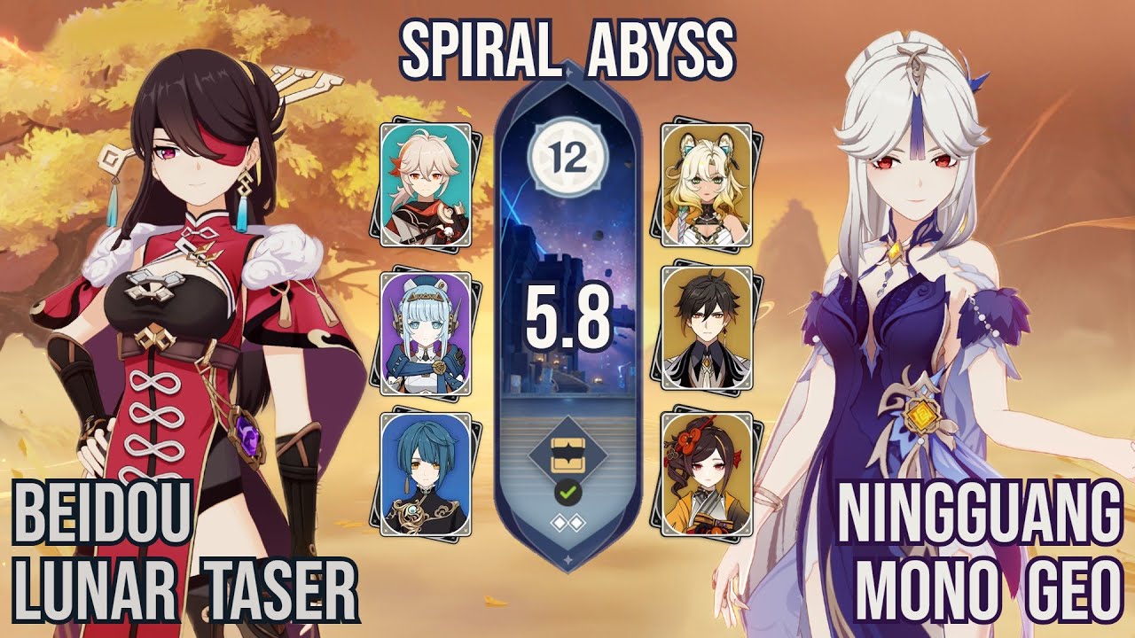 C6 Beidou Lunar Taser + C6 Ningguang Mono Geo | Spiral Abyss 5.8 | Genshin Impact