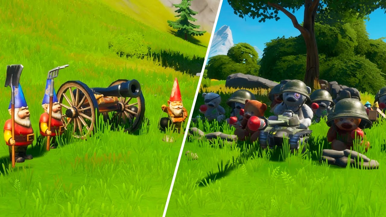 Drop Your Weapons! Fortnite Secret Challenge Guide (Disarm The Teddies & Disarm The Gnomes) Easy XP