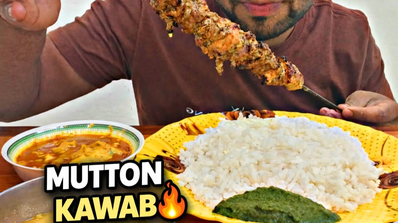 Spicy Mutton Kawab 🍖 With Rice & Spicy Chatni | Faisal Eating show 😋