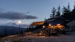 Thule Foothill Roof Top Tent Camping overlooking MT. RAINIER  Subaru Outback Wilderness Overlanding