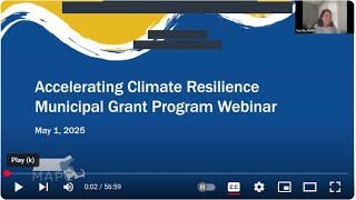 Fiscal Year 2026 Accelerating Climate Resilience (ACR) Grant Program Informational Session