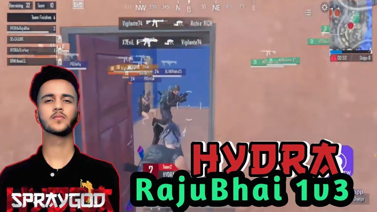 Hydra Rajubhai 1v3 🔥 | Team Hydra | Hydra Rajubhai solo 7 kills | Hydra Official Vs Nade Official