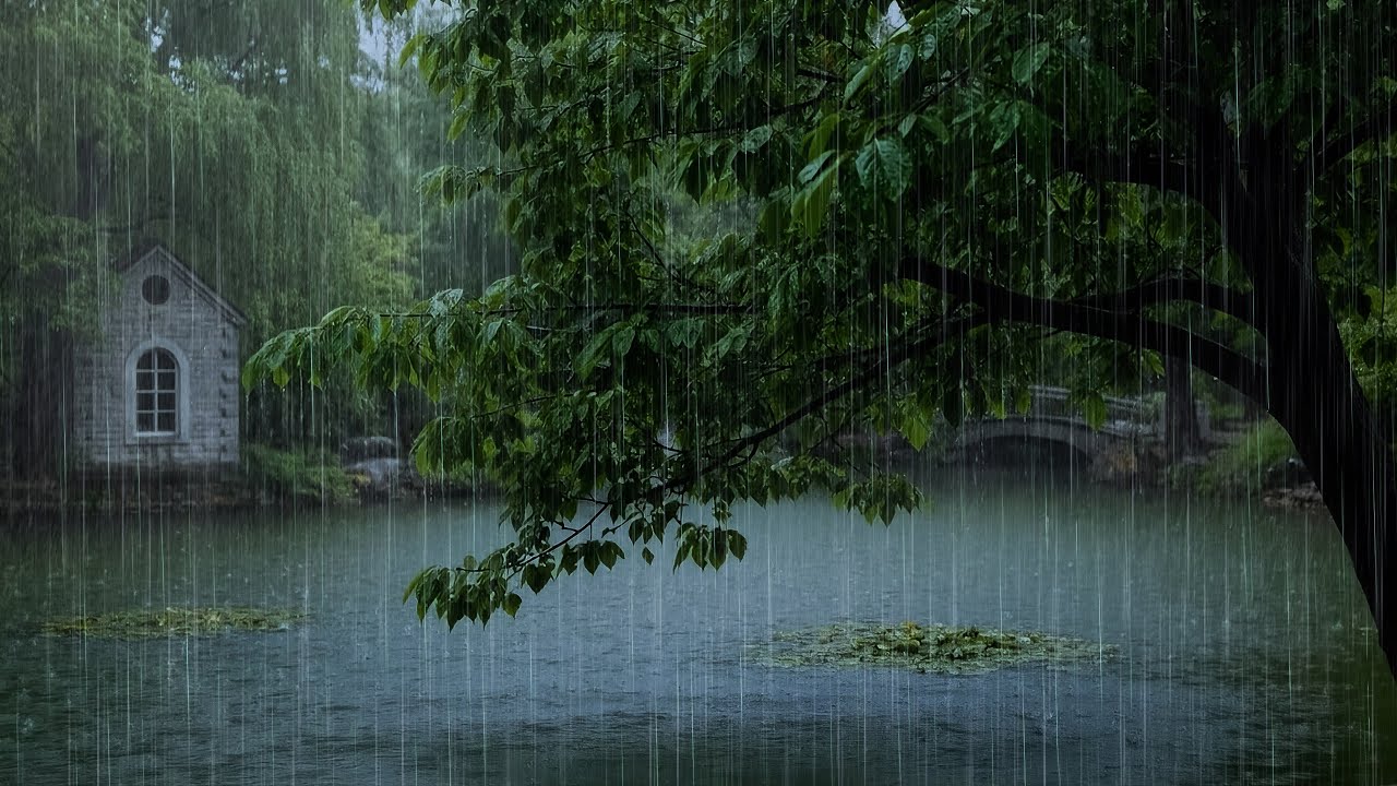 Relaxing Rain on the Forest Lake - Rain Sounds ASMR for Deep, Restful Sleep