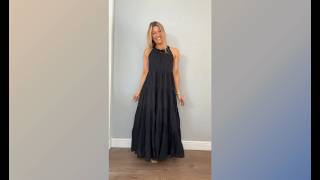 Vestido Maxi Con Cuello Fruncido Y Bolso De Rafia El Look Del Verano