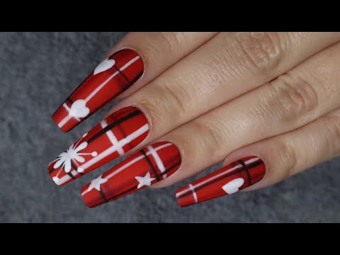Red Christmas Tartan Nails | Nailmas Day 10 | Gemma Plumb