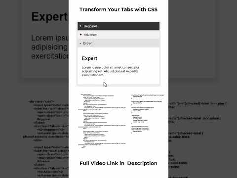 Interactive Tabs Using