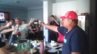 Mickey Mauness Birthday Toast At A Den Touch Home Services - July 3, 2015