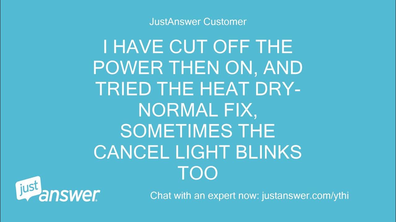 THE NORMAL AND CANCEL LIGHTS ON A WHIRLPOOL DISHWASHER BLINK YouTube