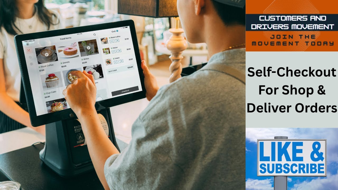 Выделенные линии для водителей и кассы самообслуживания для покупок и доставки заказов