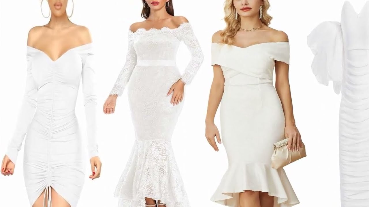 Top 20 For white off the shoulder bodycon dresses Ideas 2023 in Women's Fashion Clothing
