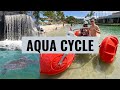 Aqua cycling in the lagoon with Turtle