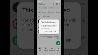 WhatsApp Chat Lock | Whatsapp Chat Lock Kaise Kare | #shorts #whatsapp