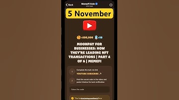 MemeFi youtube video code today 5 November | MemeFi YouTube video secret code today | #crypto