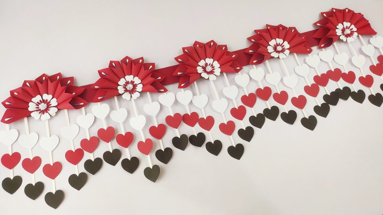 Door hanging paper flowers / paper flowers door hanging toran / wall hanging paper flowers