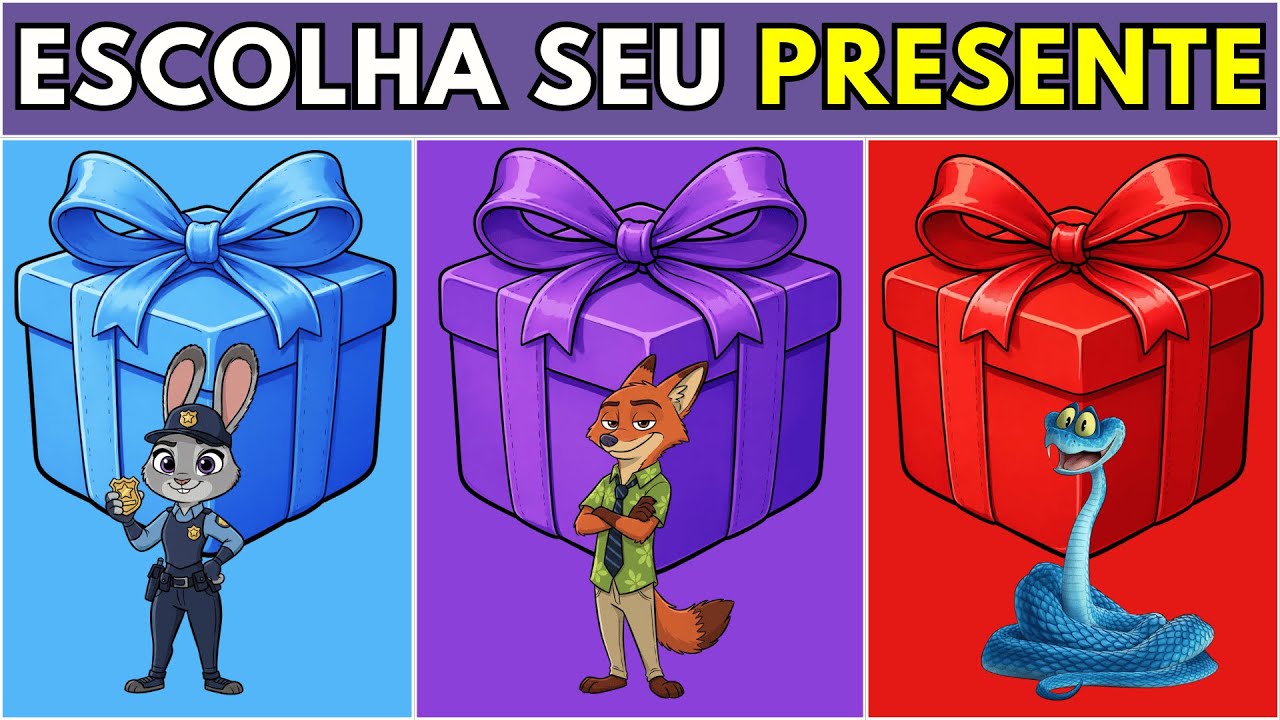ESCOLHA SEU PRESENTE 🎁  ZOOTOPIA | AZUL, ROXO OU VERMELHO