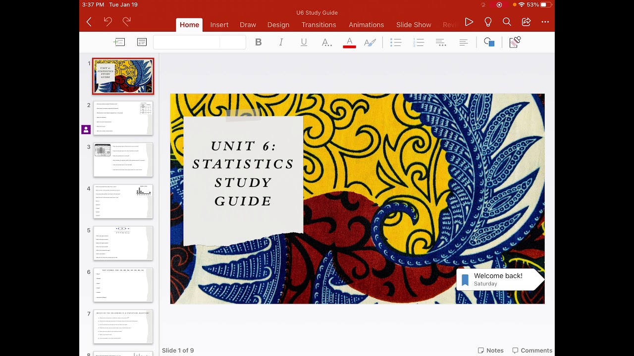 6E U6 Statistics Study Guide (Slide 1-5) - YouTube