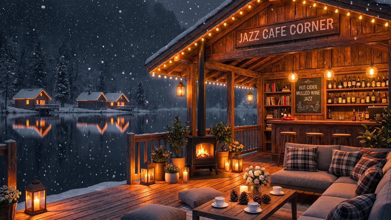 Jazz Relaxing Music for Studying, Work ⛄ Cozy Winter Porch Ambience & Smooth Jazz Instrumental Music