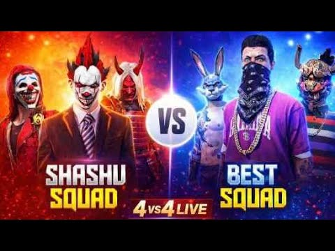 4VS4 LIVE NOW🔴SHASHU GAMING  BEAT MY SQUAD VS YOUR BEST SQUAD 🔥 WITH REACTIONS🤯