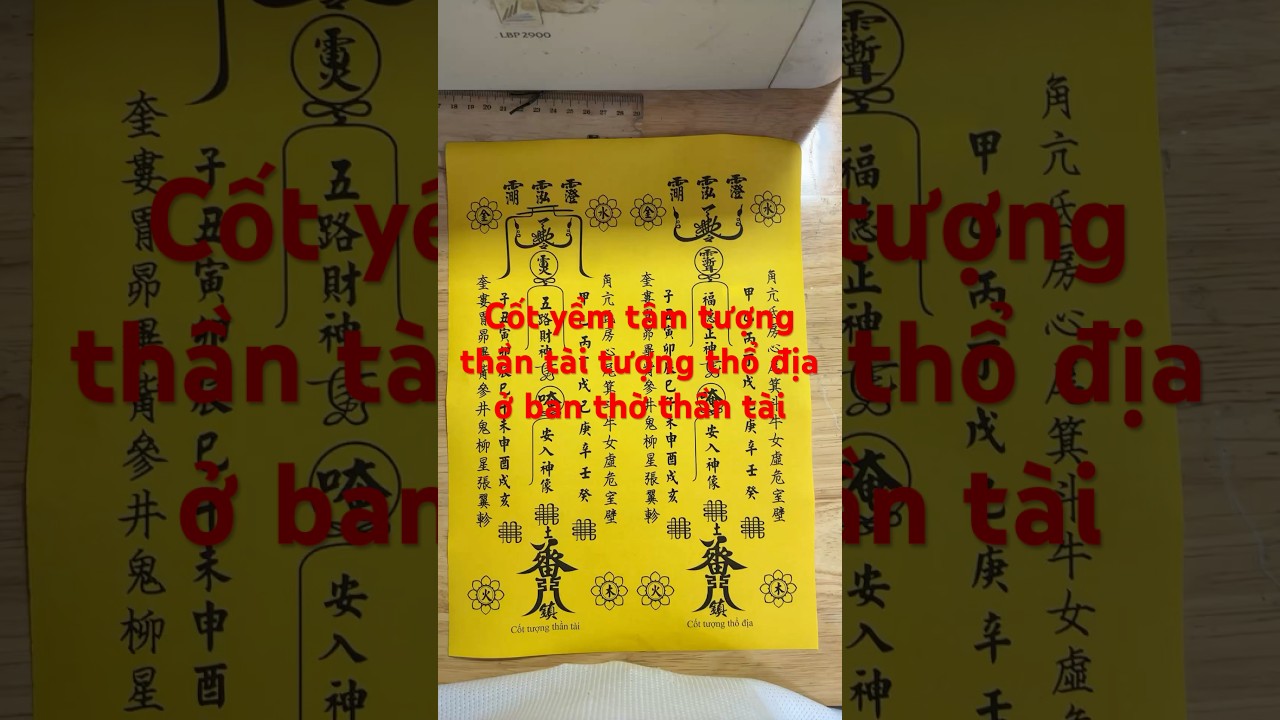 Cốt yểm tâm tượng thần tài tượng thổ địa ở ban thờ thần tài 