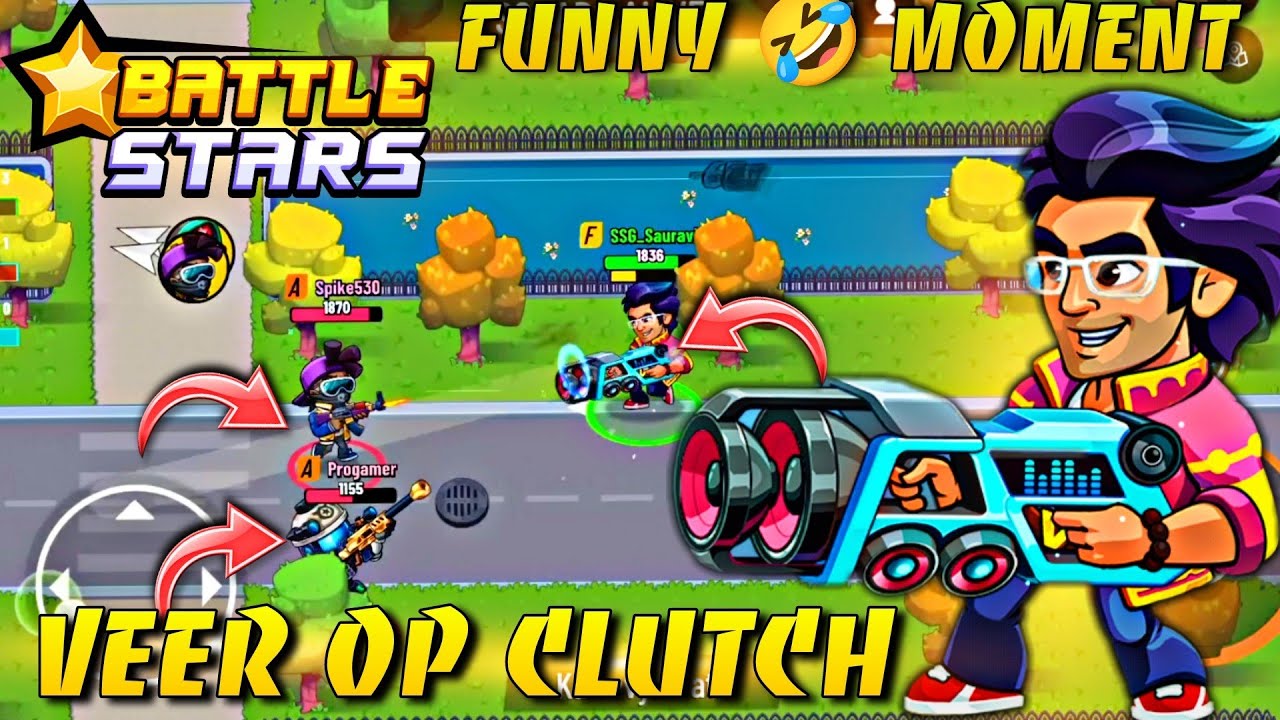 Battle Stars Funny: Playing with Veer Iconic Character Solo vs Squad Clutch in Delhi Map!