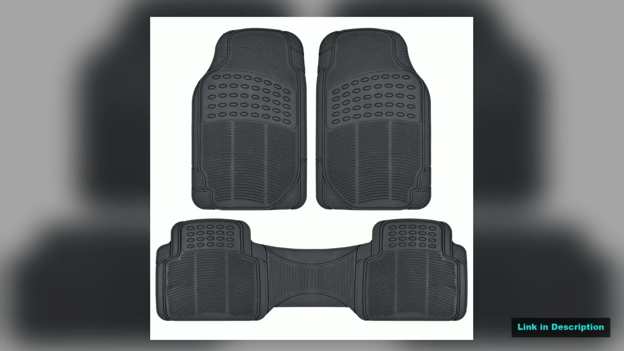 All Weather Solid Rubber Front and Rear 3Piece Universal Car Van Truck Floor Mats Set Exclusive Dro