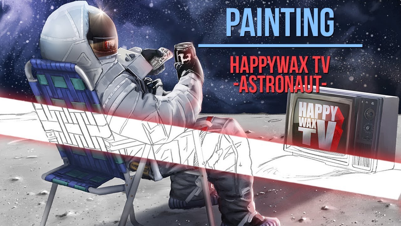 Happywax TV Astronaut - Steps Digital Painting Tutorial