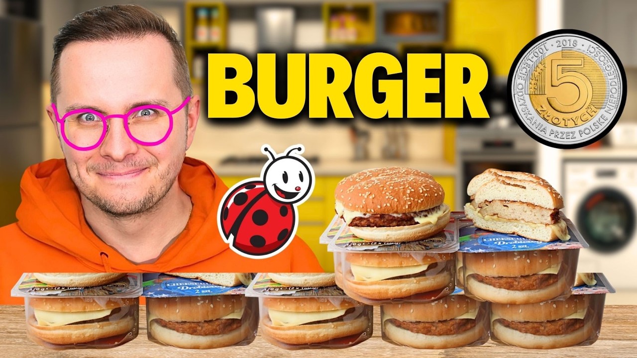 GOTOWE BURGERY ZA 5 ZŁ Z BIEDRONKI LIDLA I ŻABKI - KTÓRY LEPSZY?!