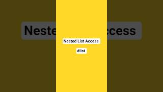 Nested List Access #python