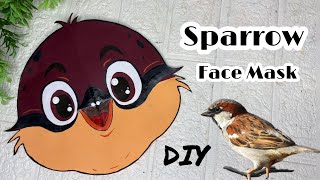 Sparrow Face Mask | how to make sparrow mask #diy #trending #viral #art #sparrow #facemask #craft