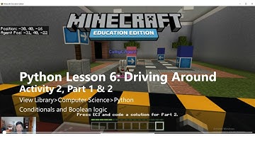 Minecraft EE- Python Walkthrough, Lesson 6- Boolean Logic, Activity 2, Tasks 1 & 2