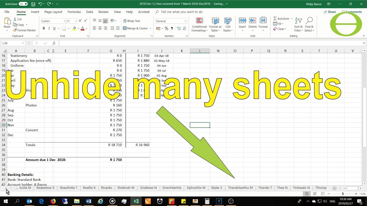 how-to-unhide-multiple-sheets-in-microsoft-excel-youtube