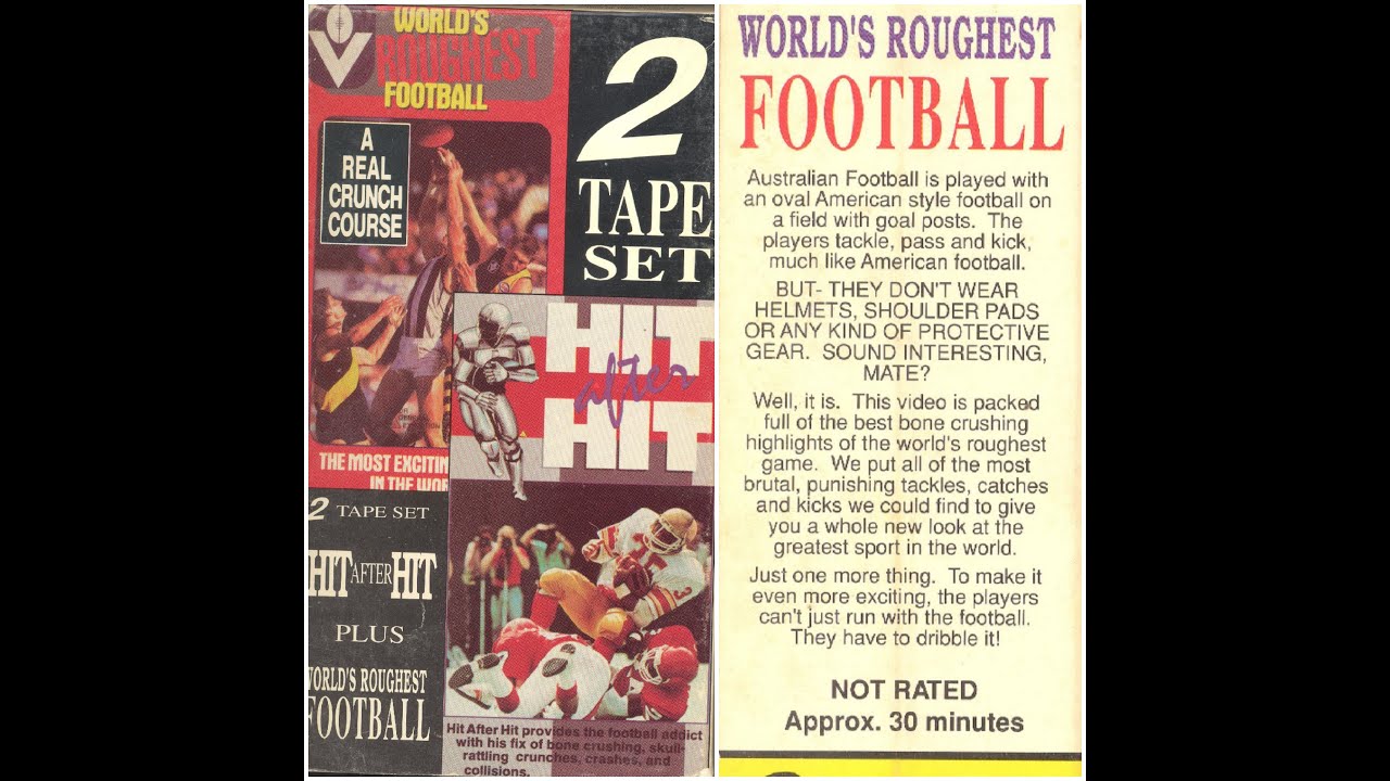 World's Roughest Football - Rules & Action - Australian Victorian football VHS 1989