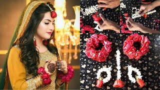 How To Make Red Rose Fresh Flowers Jewellery Design For Mehndi,Making Mayon,Mehndi Kangan,bindia.