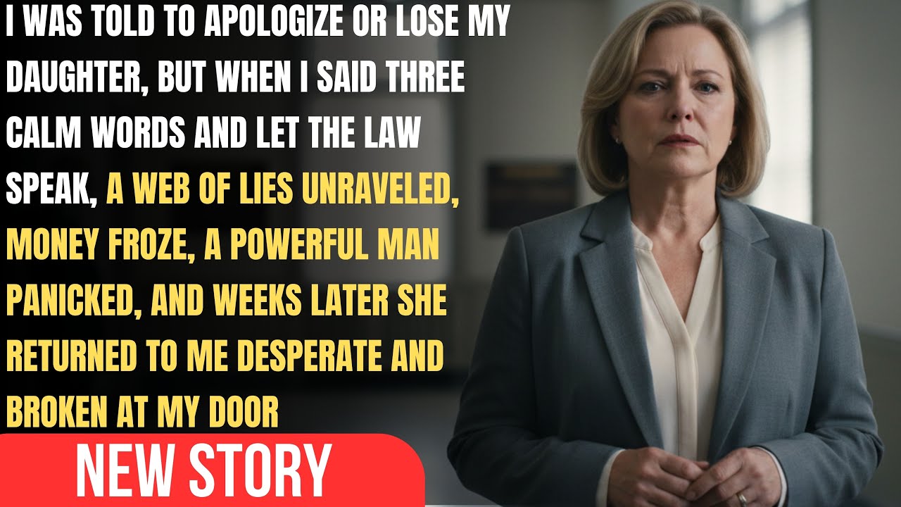 My Daughter Demanded I Apologize to Her FIL. I Said Three Words… Weeks Later She Came Back Desperate