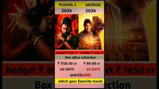 Pushpa 2 vs mufasa movie box office collection | mufasa 25 days collection 🔥#pushpa​ #aa​