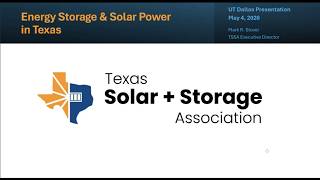 Guest Lecture: Energy Storage and Solar Power in Texas – Mark Stover