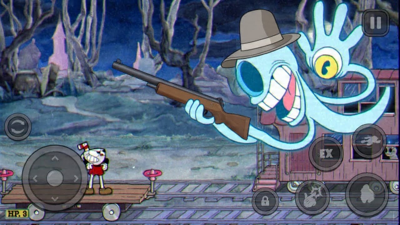 jugando cuphead de gabedeloper venciendo a cala María y expreso fantasma