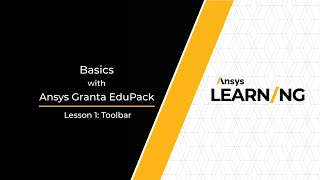 The Main Toolbar in Ansys Granta EduPack