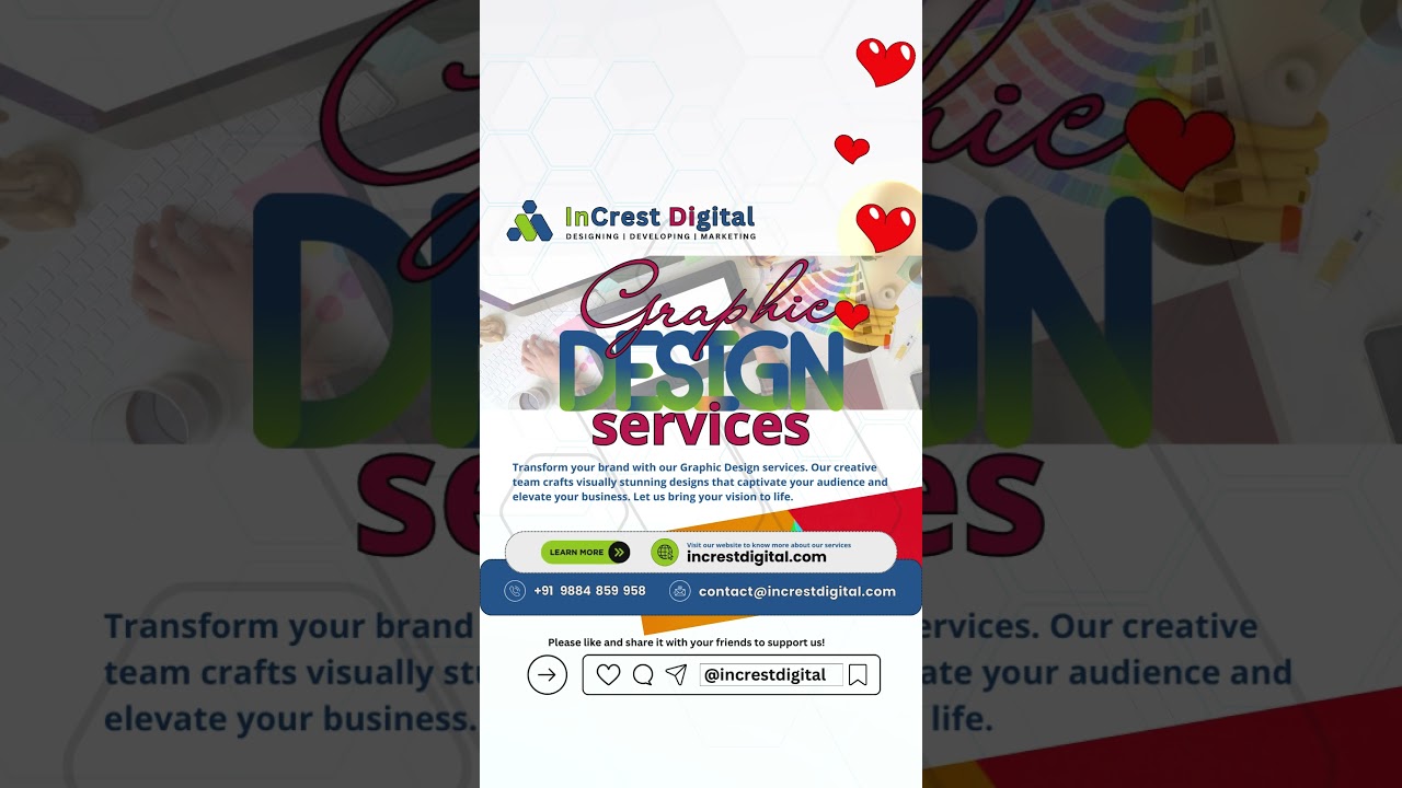 Transform your brand with our Graphic Design services.