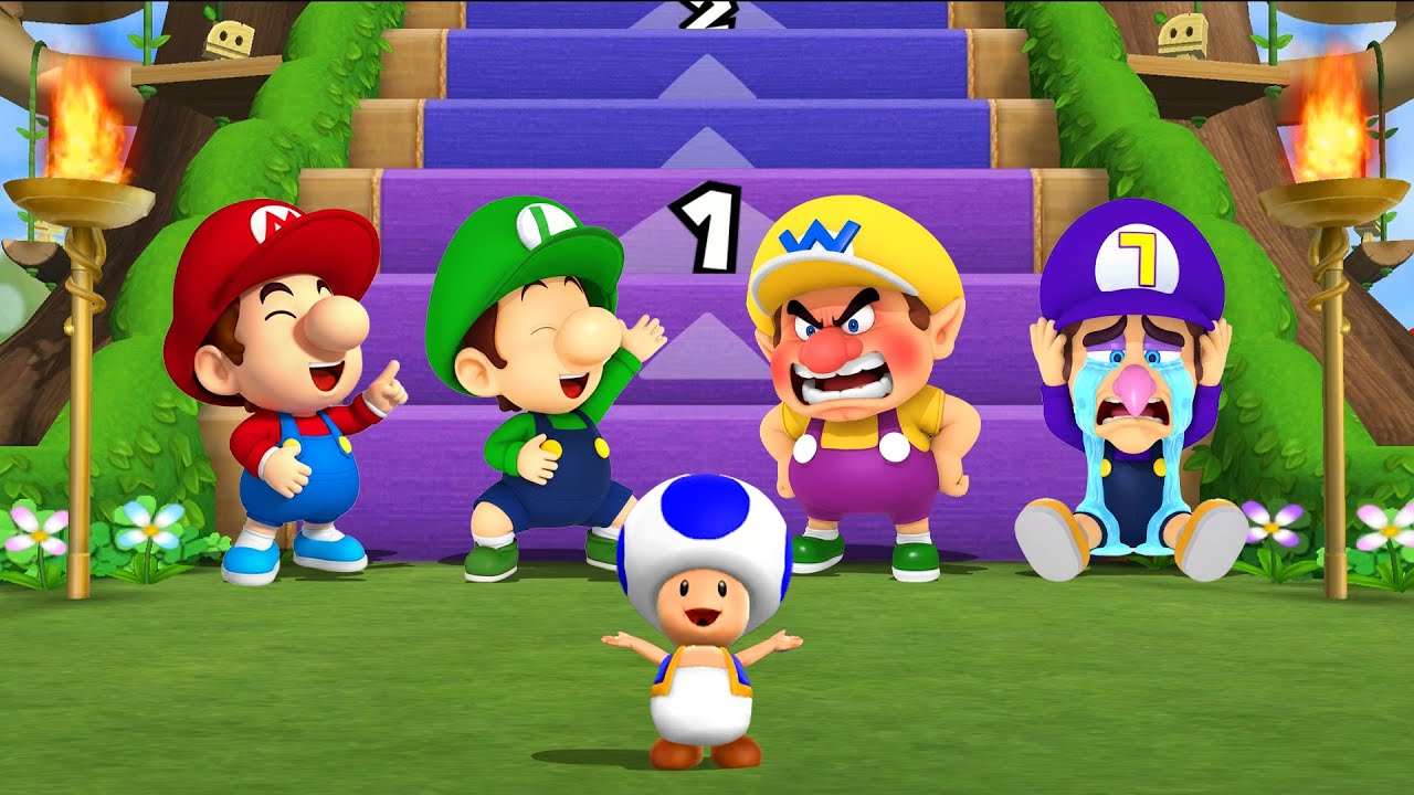 Mario Party 9 Step It Up - Mario Vs Luigi Vs Wario Vs Waluigi (Hardest Difficulty)