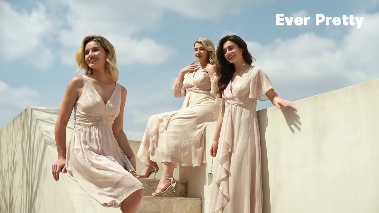 Champagne-Colored Formal Evening Dresses🤍✨☁️✨ |Ever Pretty Dresses