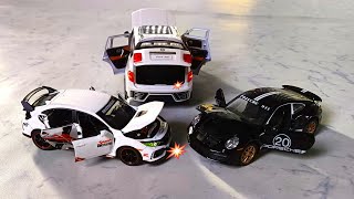 Unboxing mini Diecast car available car rc helicopter rc car 3D lighting police car review test 